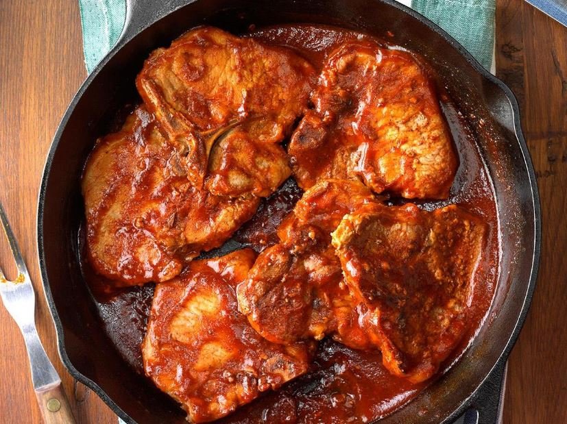 What is the length of time to cook pork chops in dutch oven